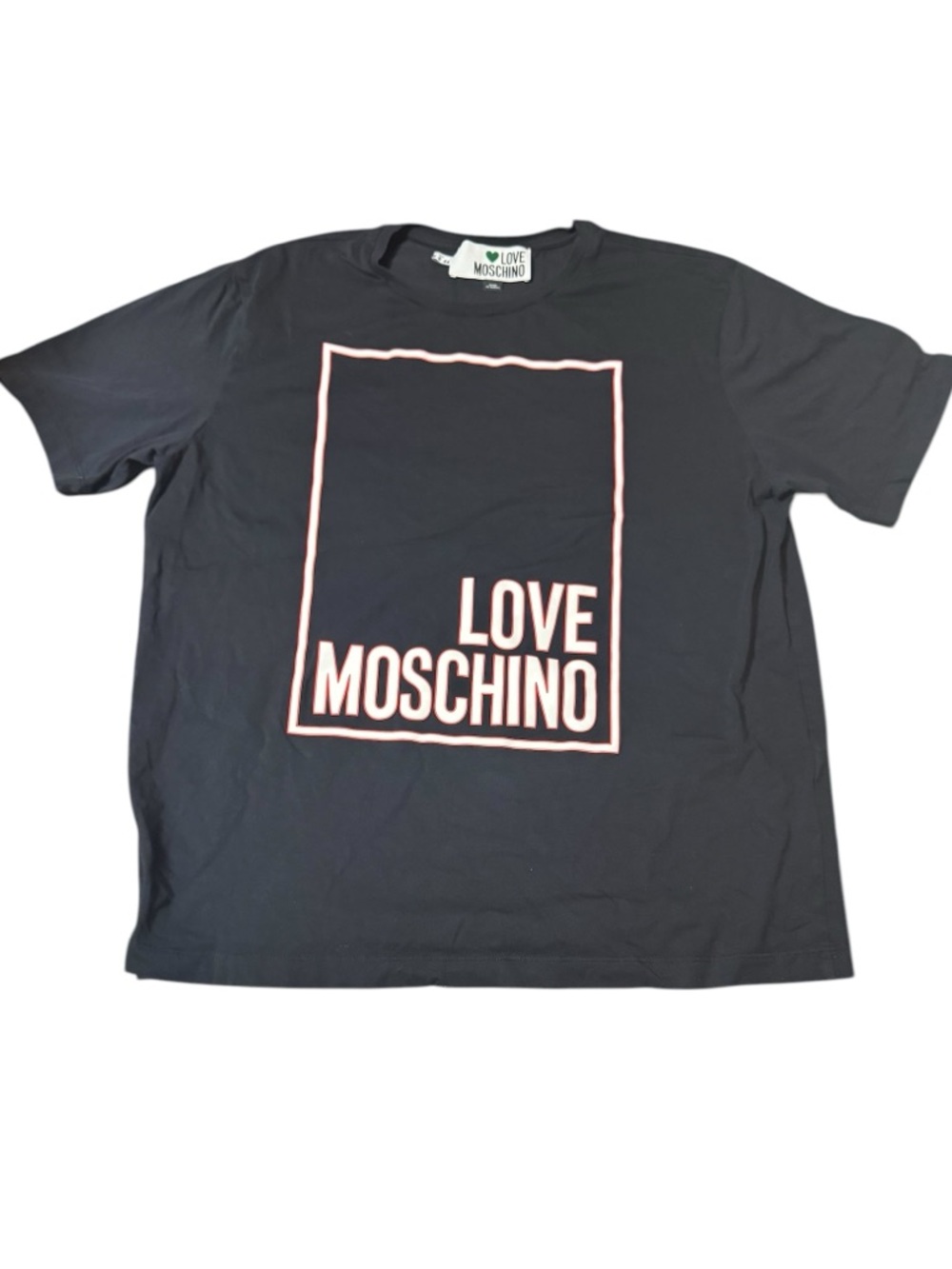 Love Moschino Black Tee with Pink Logo